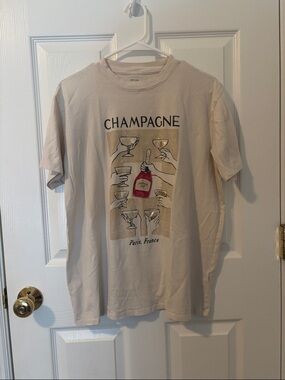 Abercrombie & Fitch Crew Neck Tee in Light Beige
